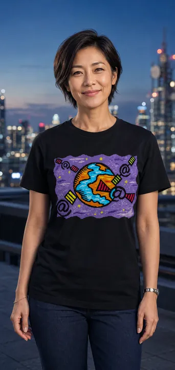 Global Email Network artwork on a T-shirt